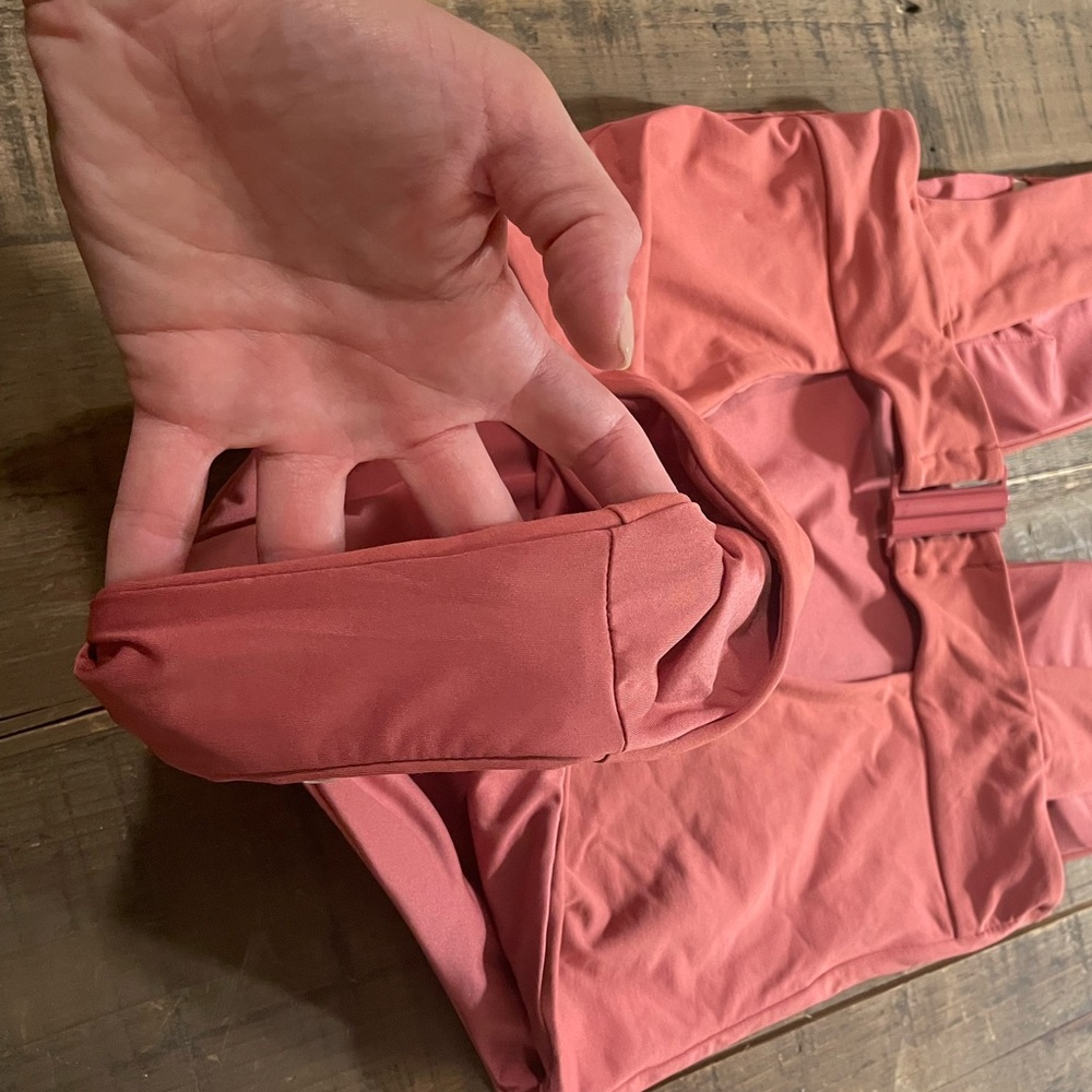 Zara Pleated Swim Suit Dark Pink - one piece cheeky - Picture 6 of 6
